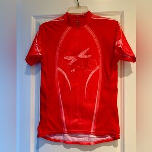 Orange Polyester Women's Biking Top